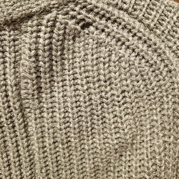 Theory Cashmere Blend Gray Ribbed Funnel Neck Cardigan Sweater Medium Cozy Luxe - Picture 7 of 9
